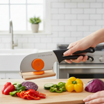 Clever Cutter 2-in-1 kitchen knife in use chopping vegetables